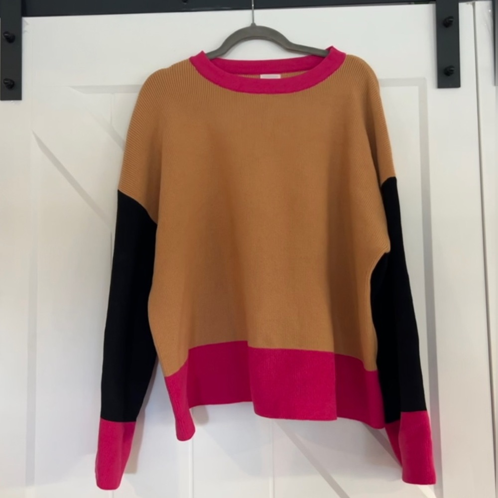 Vici NWOT Especially You Ribbed Colorblock Sweater size XL